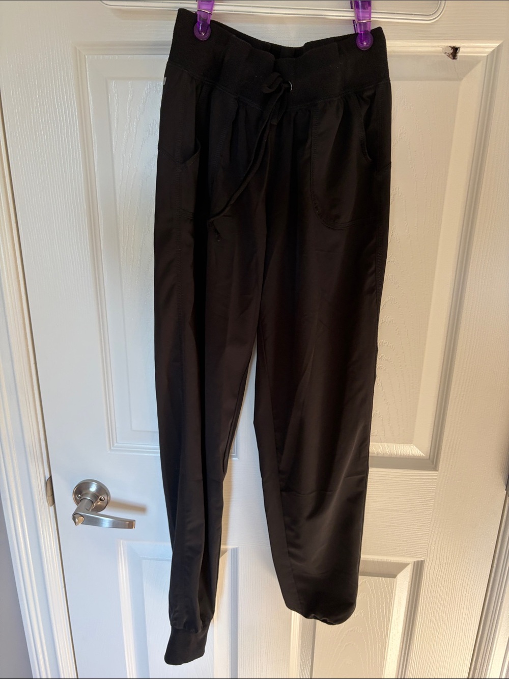 Athletic Works Black Women's Jogger Track Pants with Drawstring